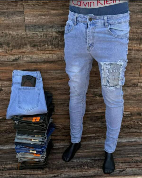 Men's Ripped Denim Jeans - slim fit